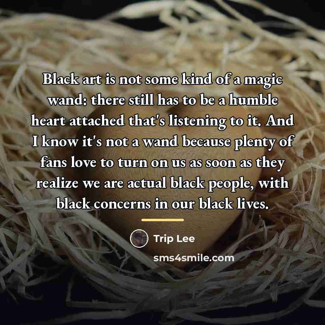 “Black art is not some kind of a magic wand:…” quote by Trip Lee