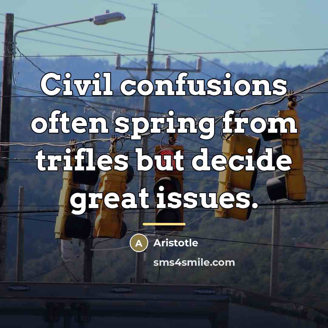 “Civil confusions often spring from trifles but decide great issues.…” quote by Aristotle
