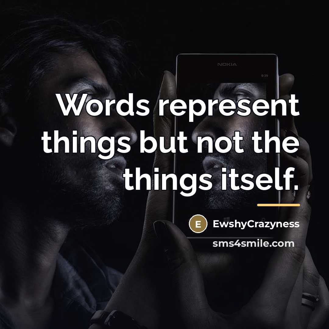 “Words represent things but not the things itself.…” quote by EwshyCrazyness