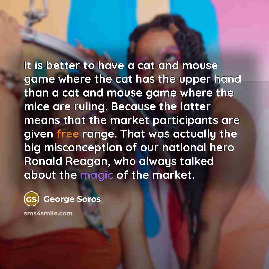 “It is better to have a cat and mouse game…” quote by George Soros