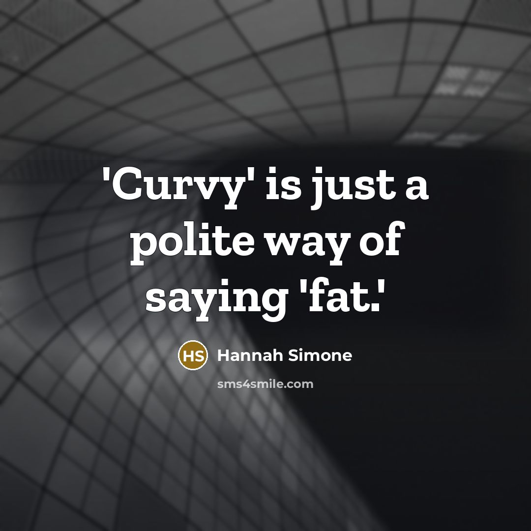 “'Curvy' is just a polite way of saying 'fat.'” quote by Hannah Simone