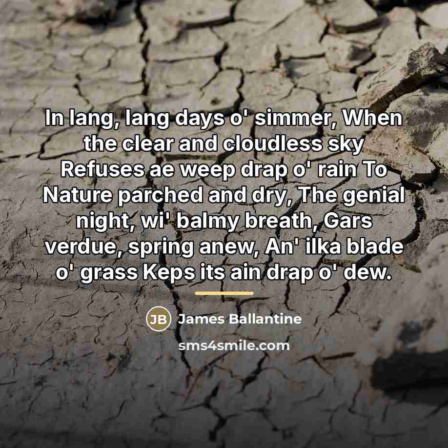 “In lang, lang days o' simmer, When the clear and…” quote by James Ballantine