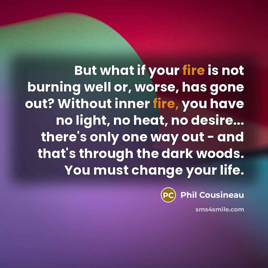 “But what if your fire is not burning well or,…” quote by Phil Cousineau