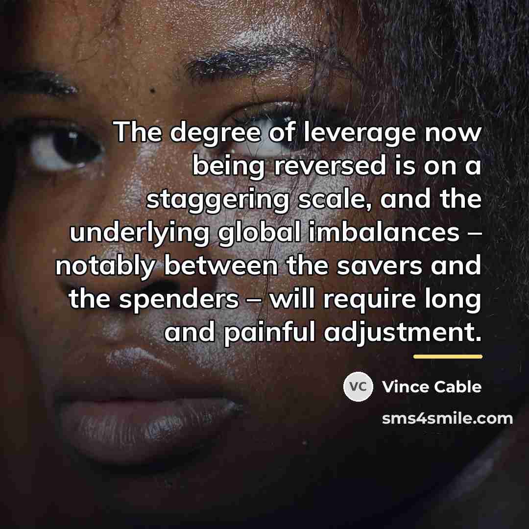 “The degree of leverage now being reversed is on a…” quote by Vince Cable