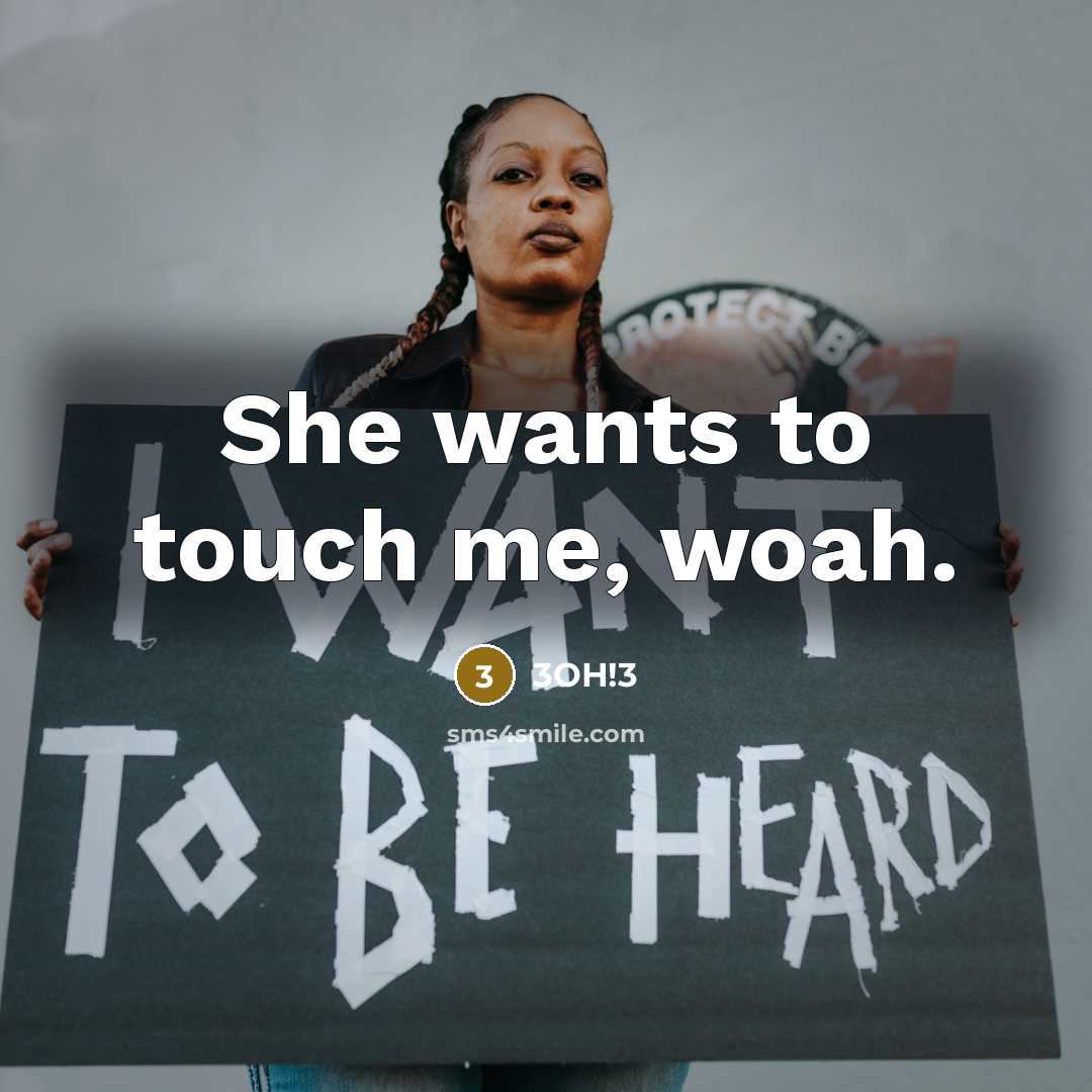 “She wants to touch me, woah.…” quote by 3OH!3