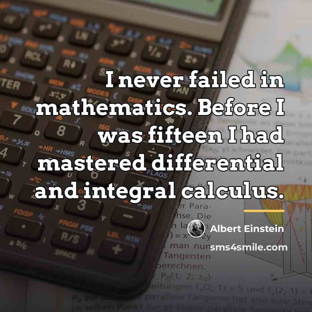 “I never failed in mathematics. Before I was fifteen I…” quote by Albert Einstein