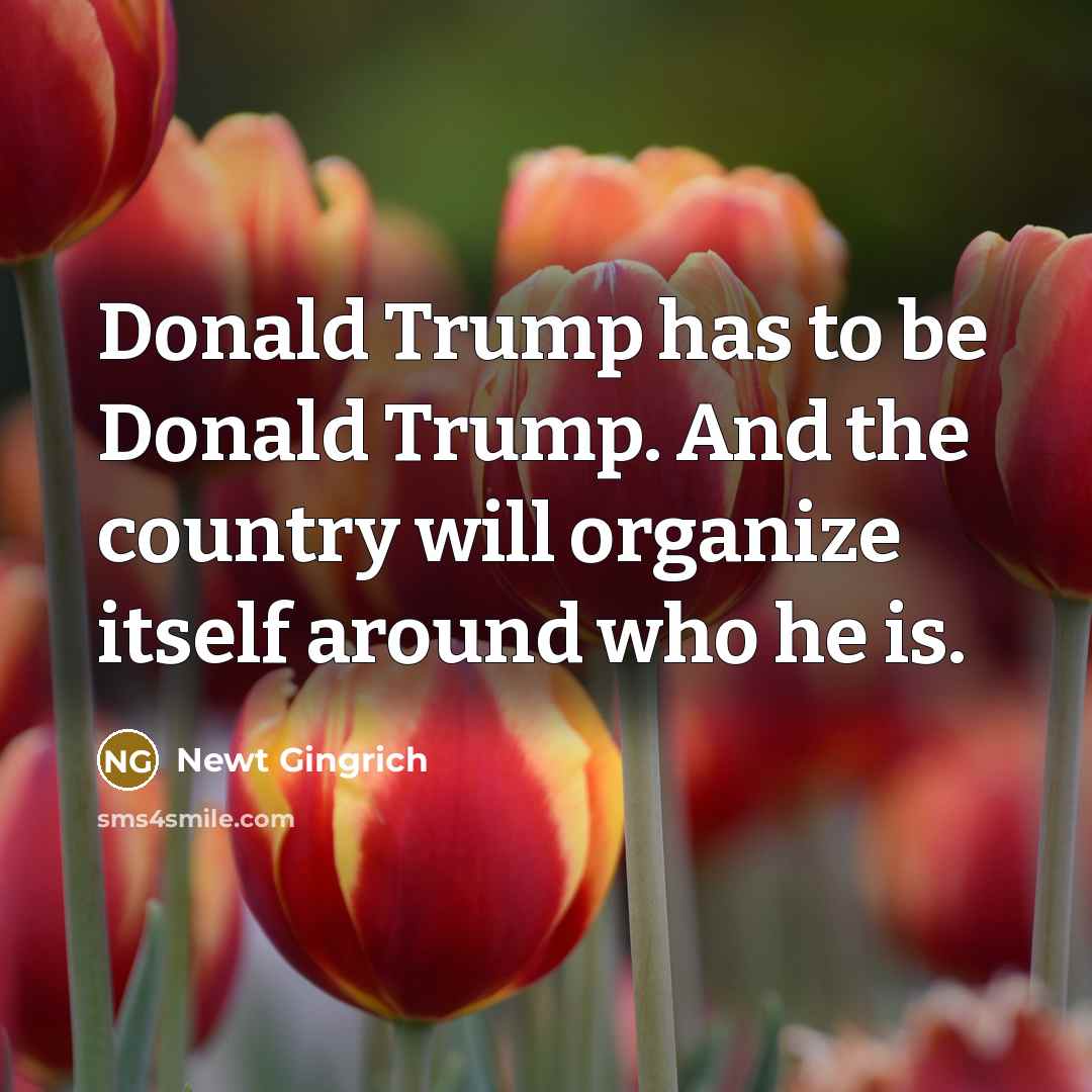 “Donald Trump has to be Donald Trump. And the country…” quote by Newt Gingrich