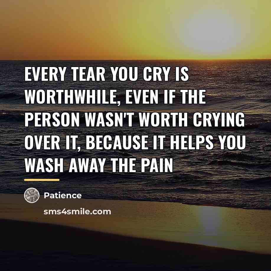 “Every tear you cry is worthwhile, even if the person…” quote by Patience