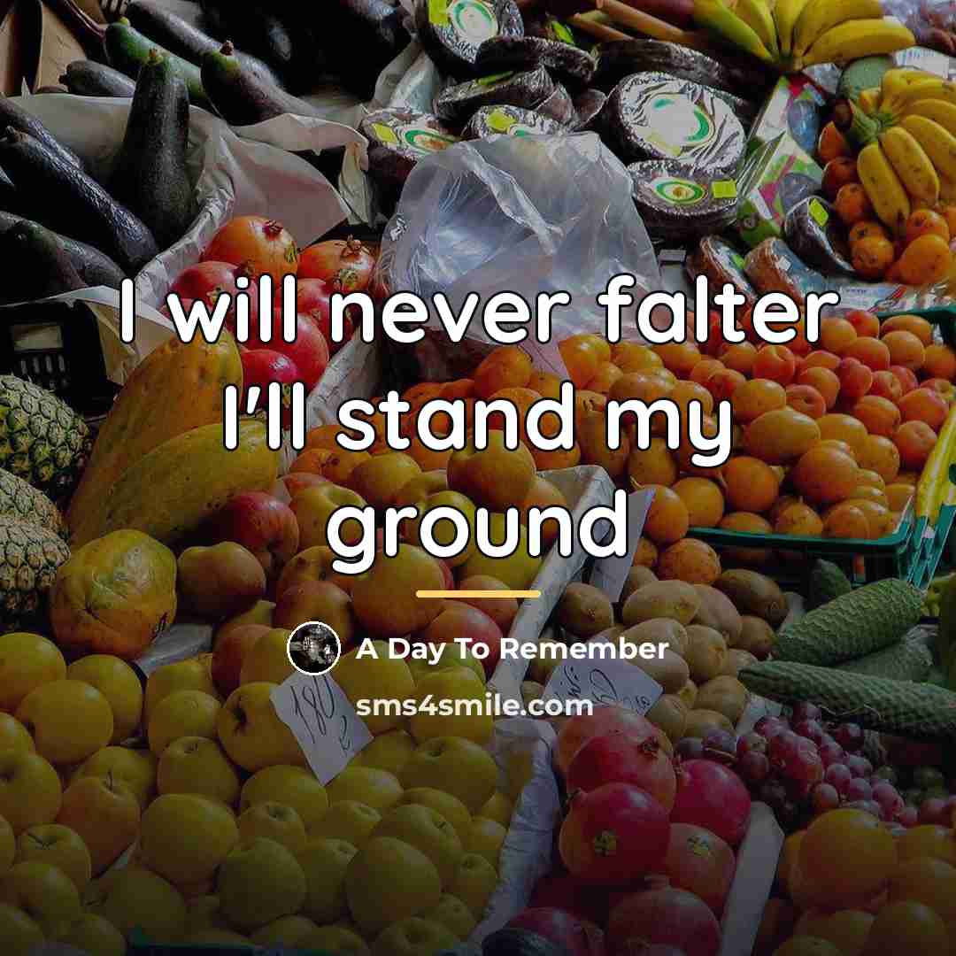 “I will never falter I'll stand my ground…” quote by A Day To Remember