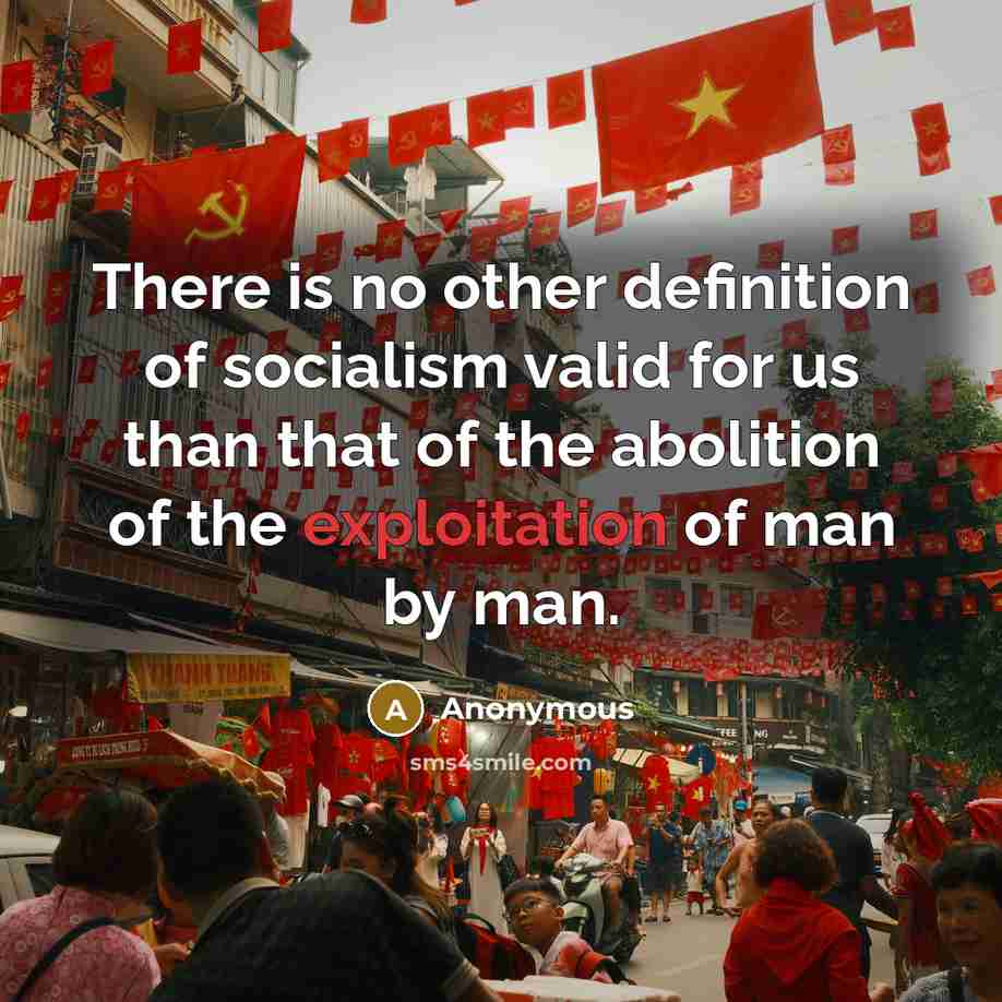 “There is no other definition of socialism valid for us…” quote by Anonymous