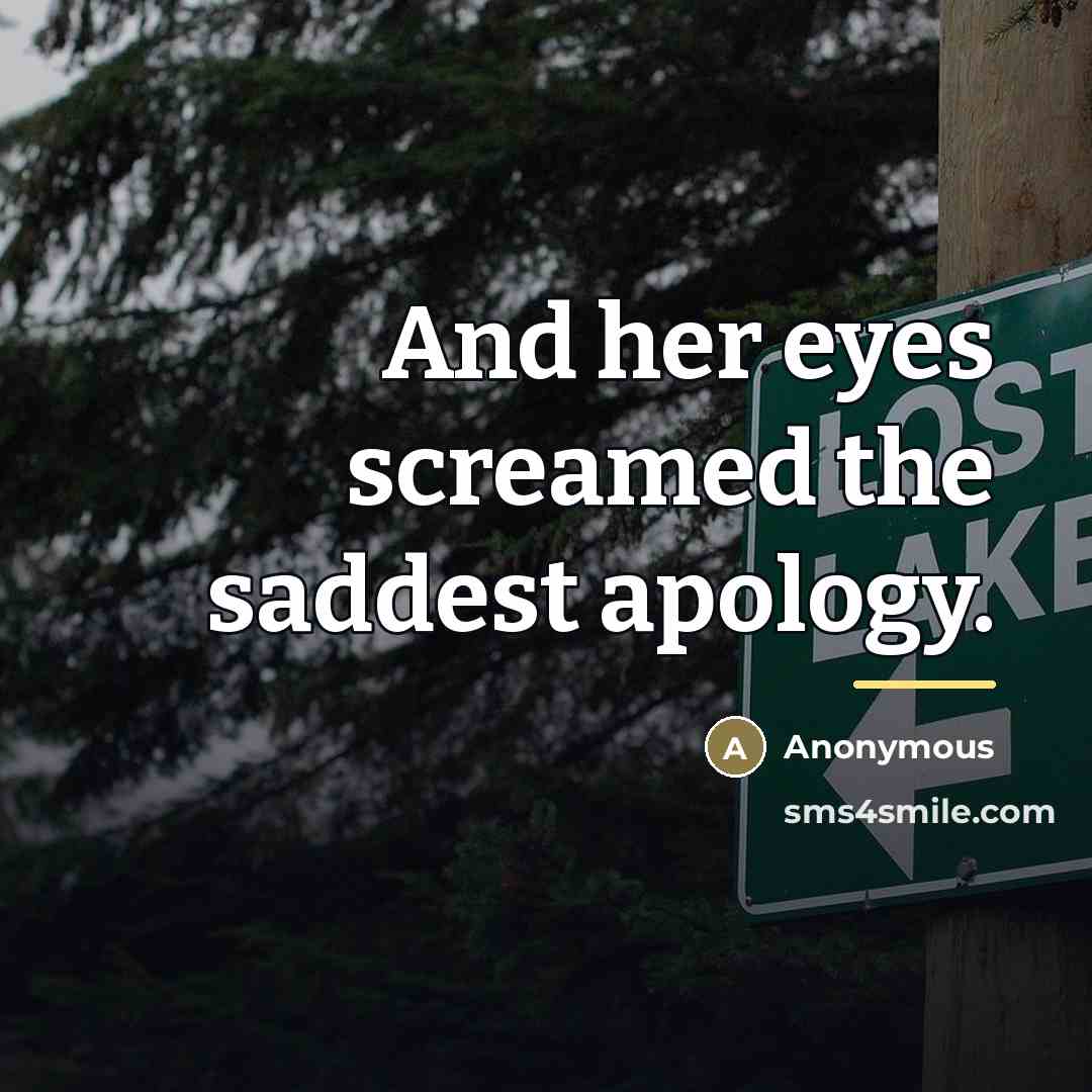 “And her eyes screamed the saddest apology.…” quote by Anonymous