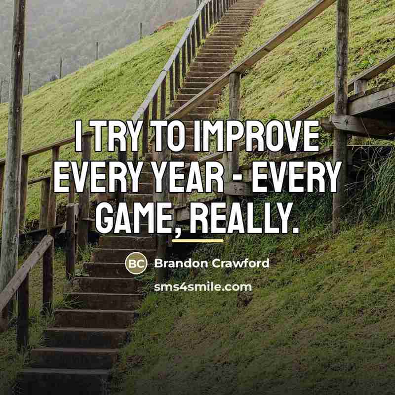 “I try to improve every year - every game, really.…” quote by Brandon Crawford
