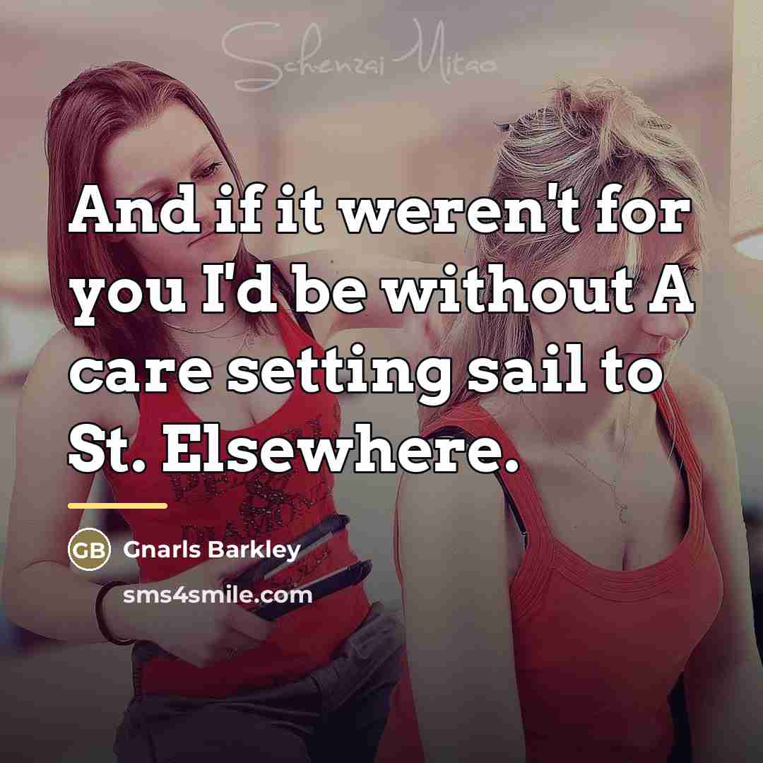 “And if it weren't for you I'd be without A…” quote by Gnarls Barkley