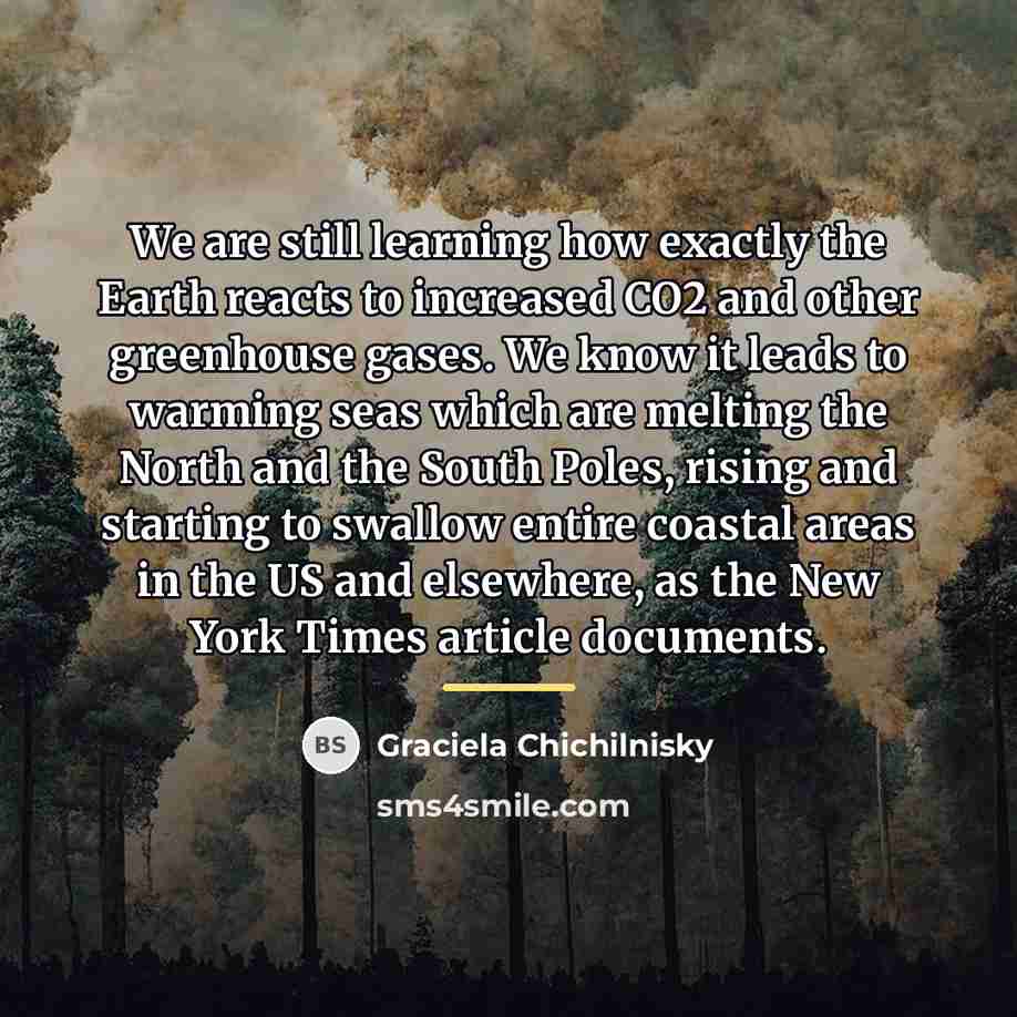 “We are still learning how exactly the Earth reacts to…” quote by Graciela Chichilnisky