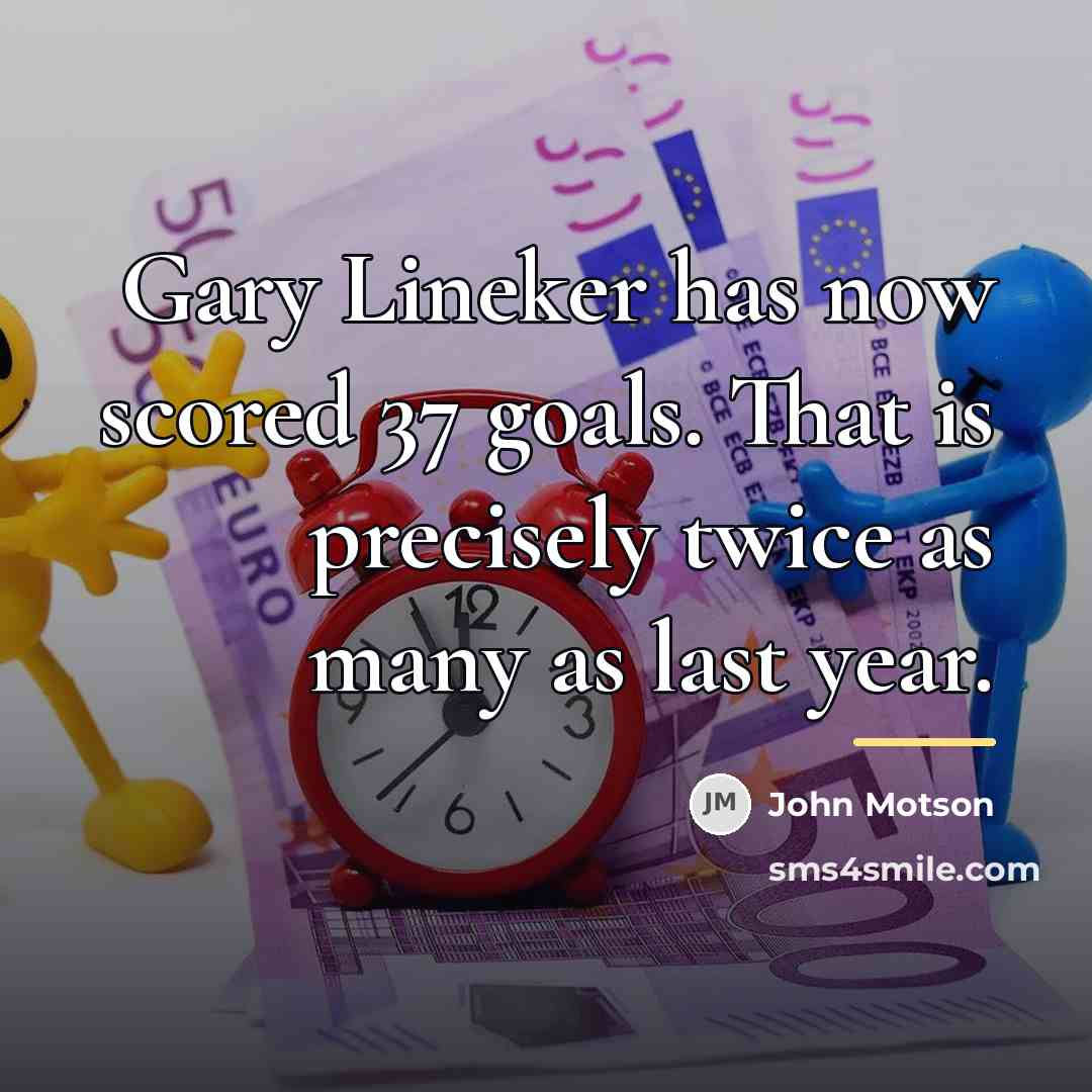 “Gary Lineker has now scored 37 goals. That is precisely…” quote by John Motson