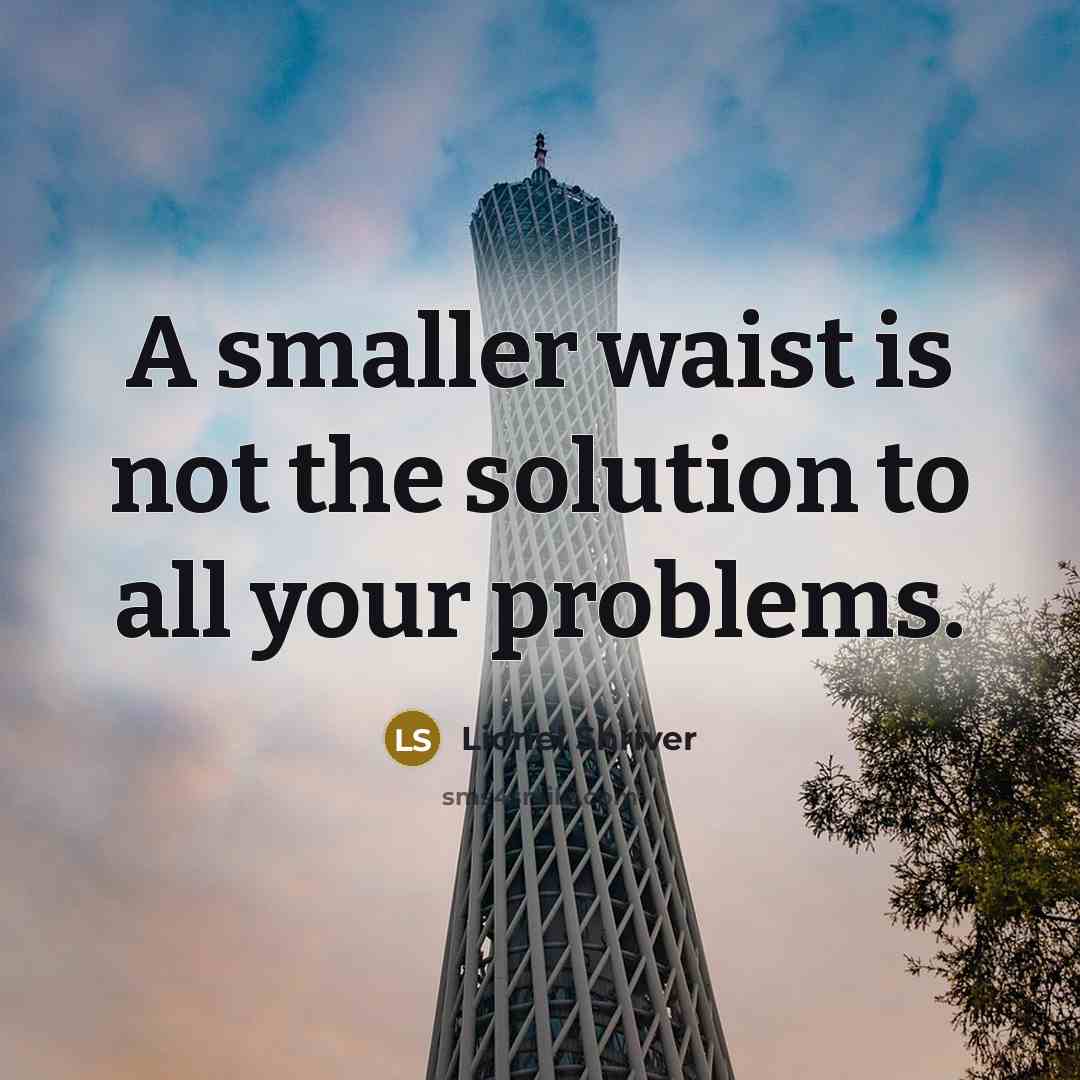 “A smaller waist is not the solution to all your…” quote by Lionel Shriver