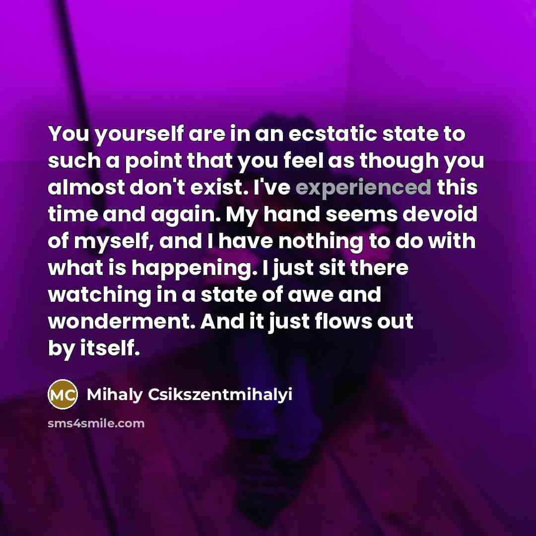 “You yourself are in an ecstatic state to such a…” quote by Mihaly Csikszentmihalyi
