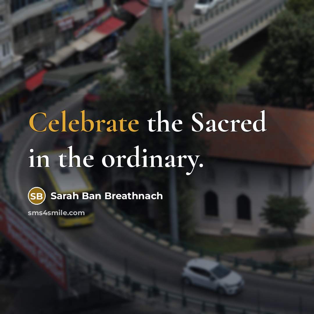 “Celebrate the Sacred in the ordinary.…” quote by Sarah Ban Breathnach
