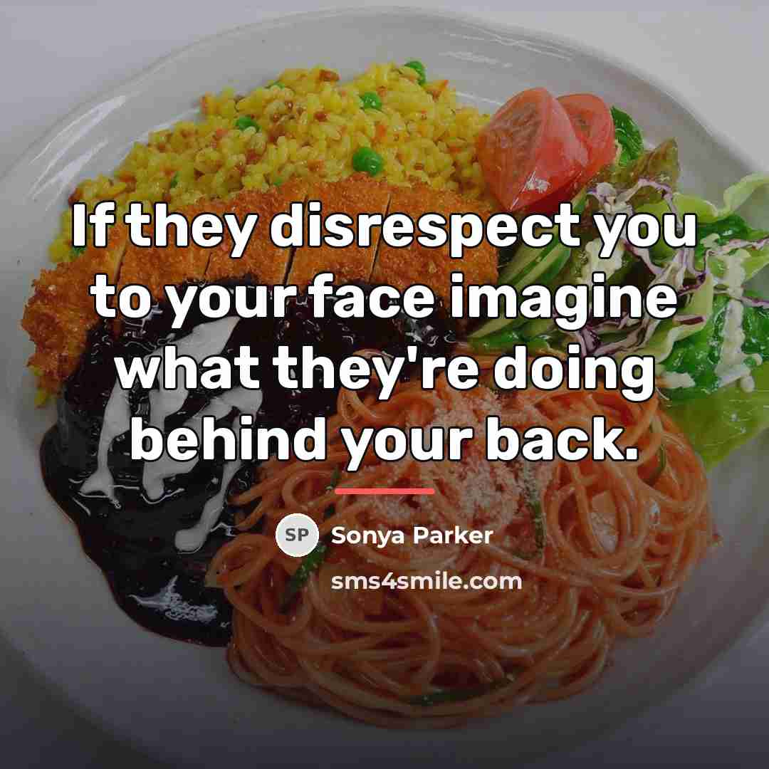 “If they disrespect you to your face imagine what they're…” quote by Sonya Parker