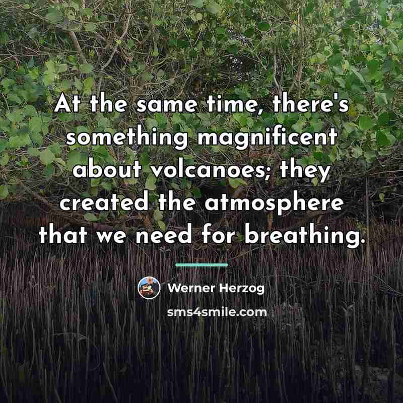“At the same time, there's something magnificent about volcanoes; they…” quote by Werner Herzog