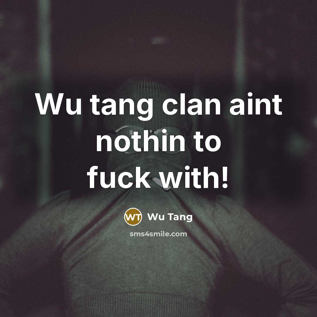 “Wu tang clan aint nothin to fuck with!” quote by Wu Tang