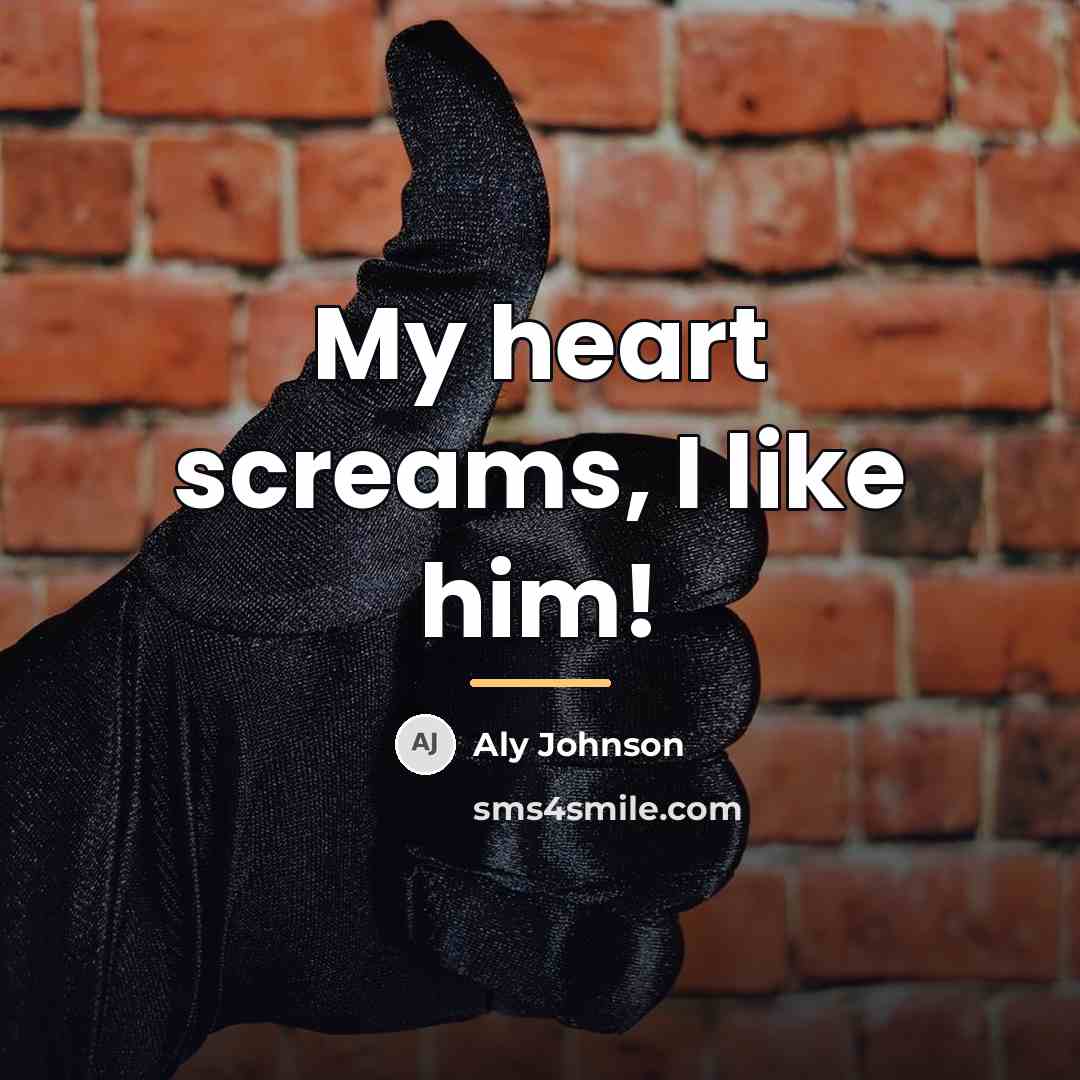 “My heart screams, I like him!…” quote by Aly Johnson