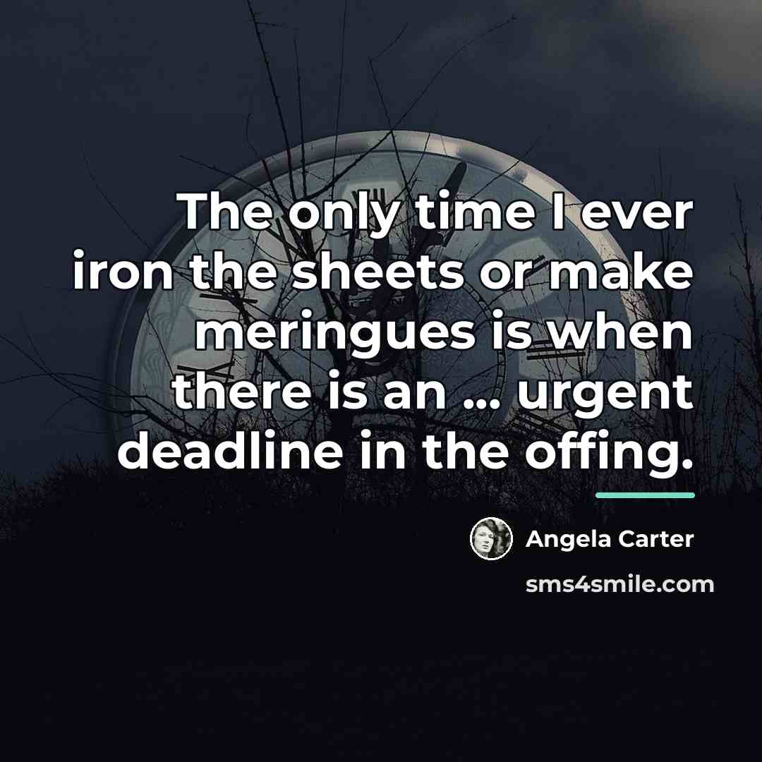 “The only time I ever iron the sheets or make…” quote by Angela Carter