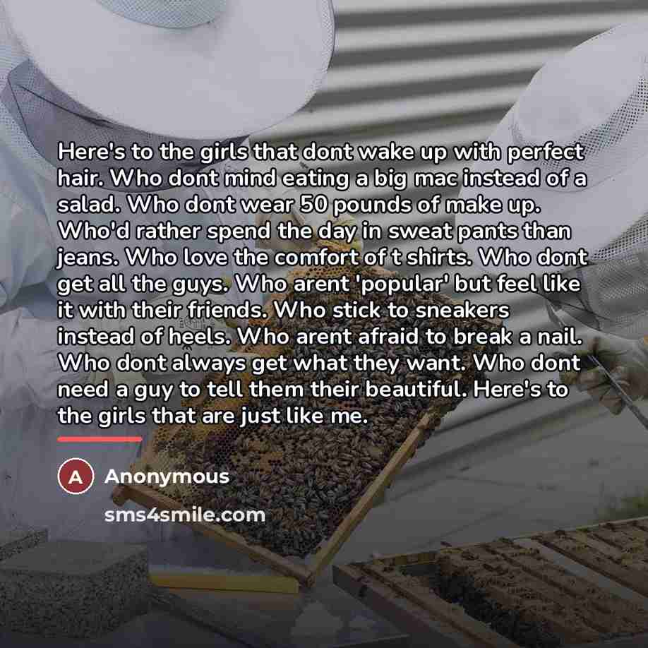 “Here's to the girls that dont wake up with perfect…” quote by Anonymous
