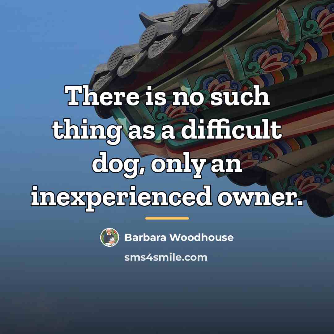 “There is no such thing as a difficult dog, only…” quote by Barbara Woodhouse