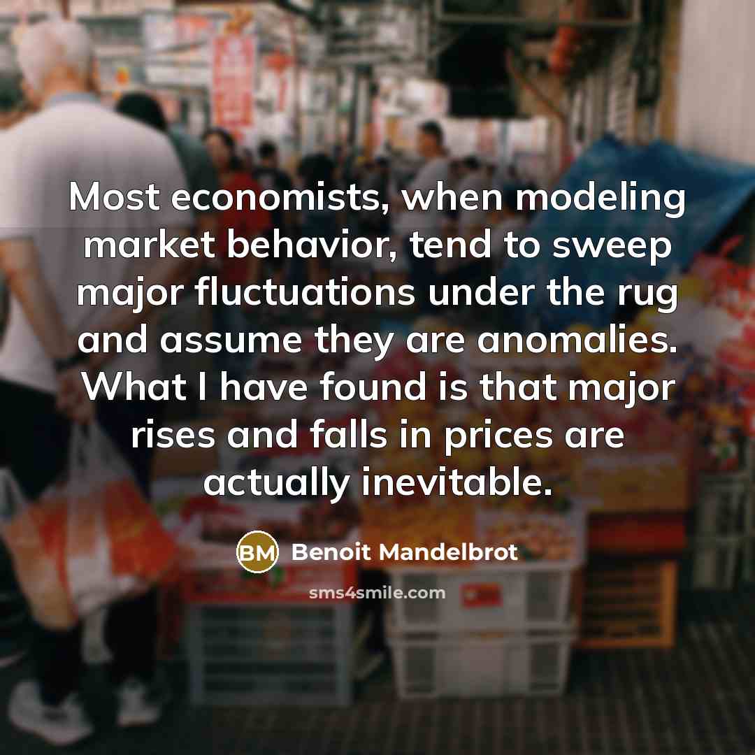 “Most economists, when modeling market behavior, tend to sweep major…” quote by Benoit Mandelbrot
