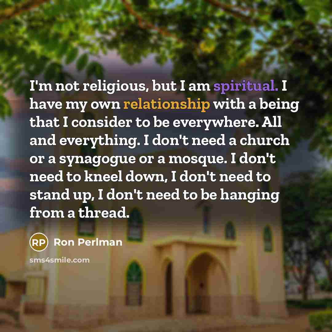 “I'm not religious, but I am spiritual. I have my…” quote by Ron Perlman