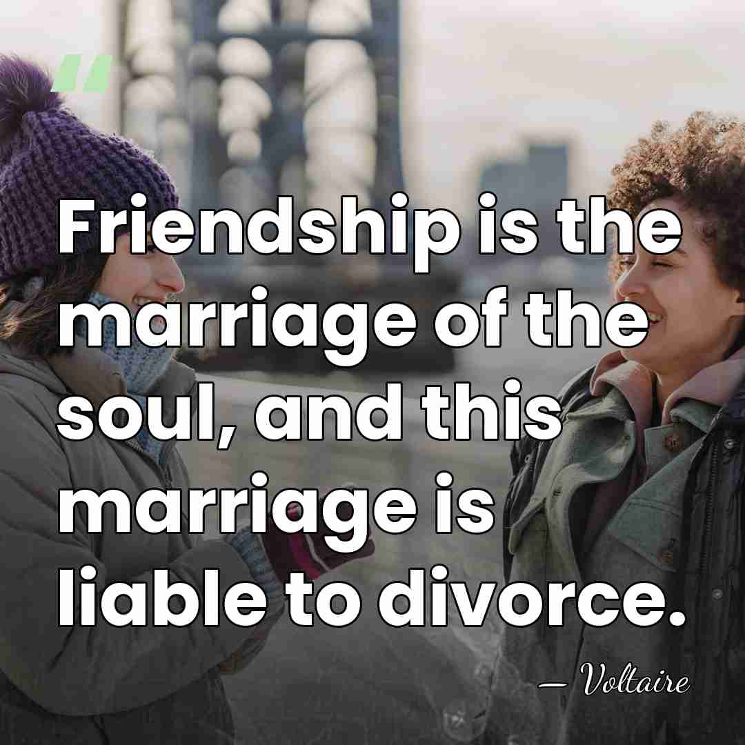 Friendship is the marriage of the soul, and this marriage is liable&hellip; - Voltaire