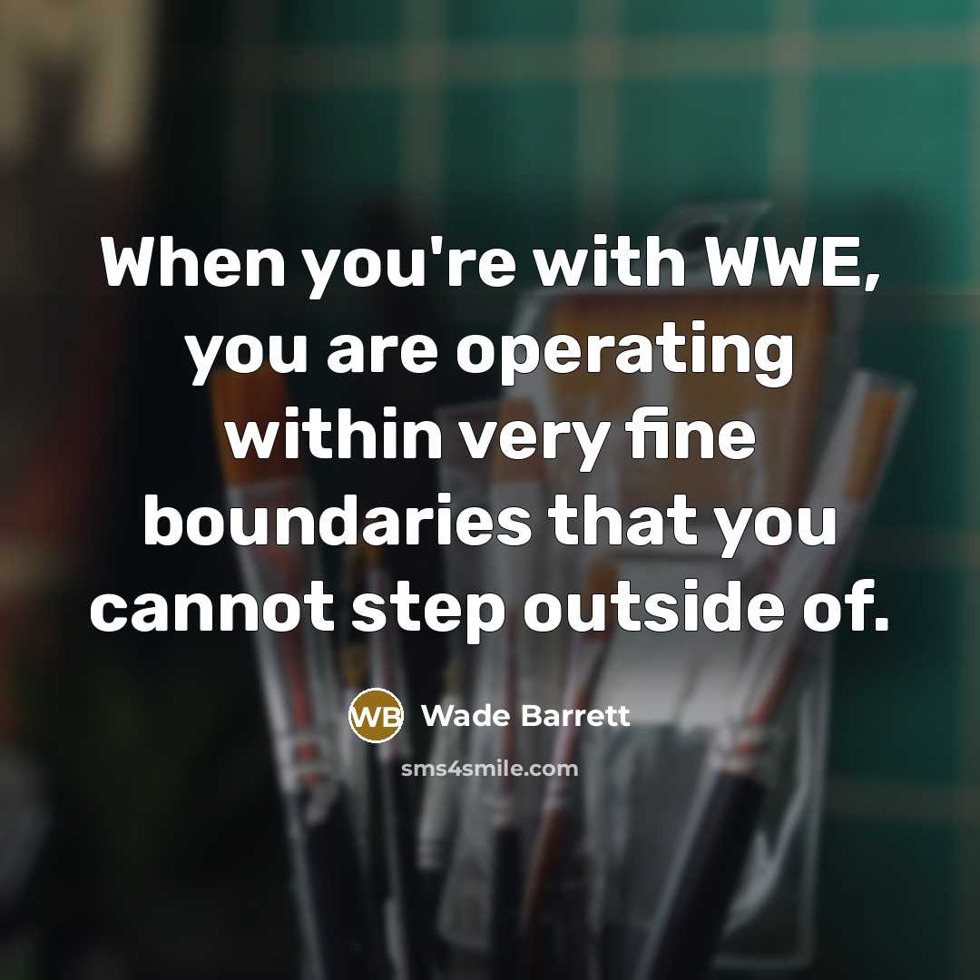 “When you're with WWE, you are operating within very fine…” quote by Wade Barrett