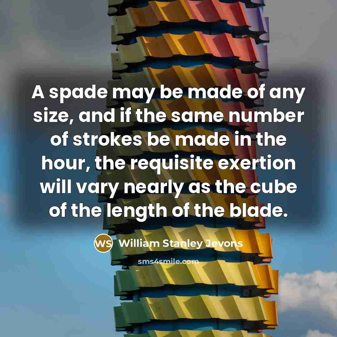 “A spade may be made of any size, and if…” quote by William Stanley Jevons