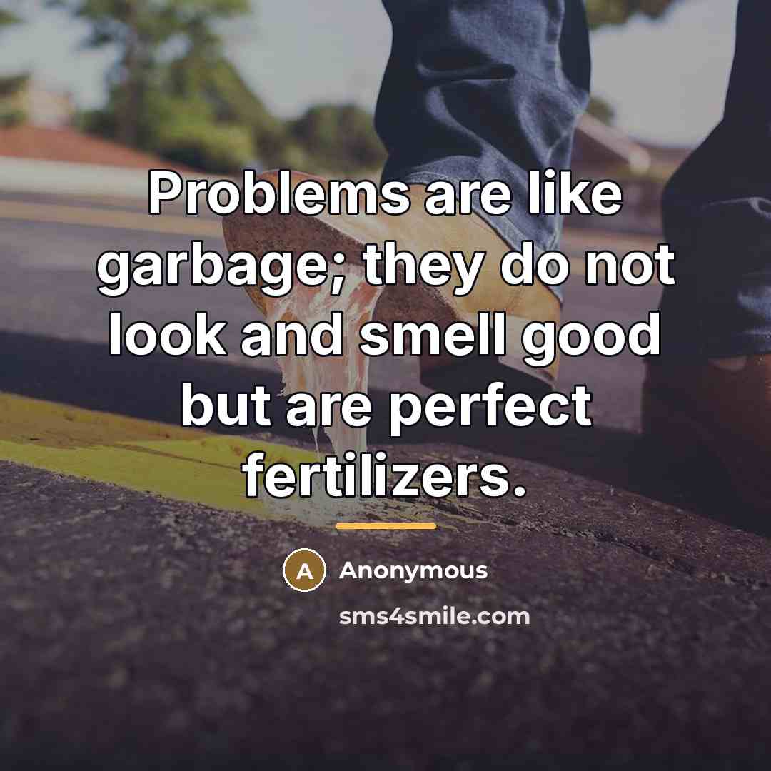 “Problems are like garbage; they do not look and smell…” quote by Anonymous