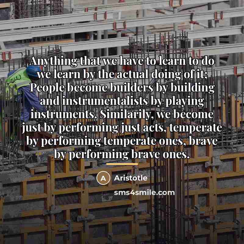 “Anything that we have to learn to do we learn…” quote by Aristotle