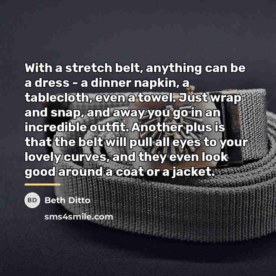 “With a stretch belt, anything can be a dress -…” quote by Beth Ditto