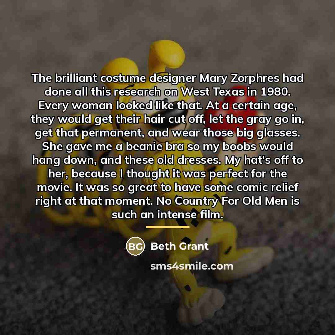 “The brilliant costume designer Mary Zorphres had done all this…” quote by Beth Grant