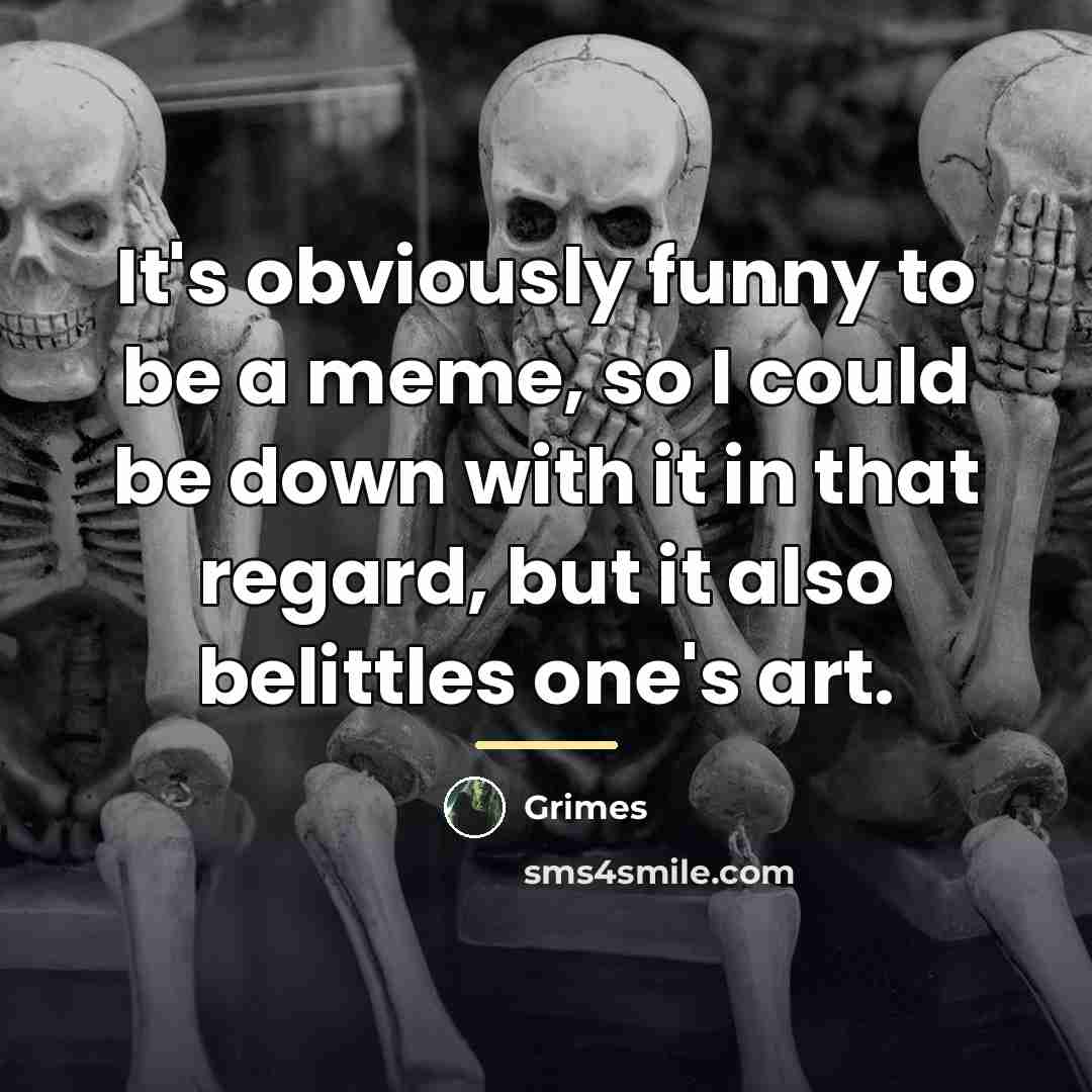 “It's obviously funny to be a meme, so I could…” quote by Grimes