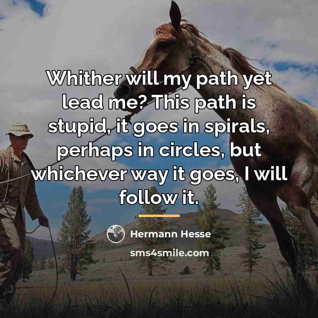 “Whither will my path yet lead me? This path is…” quote by Hermann Hesse
