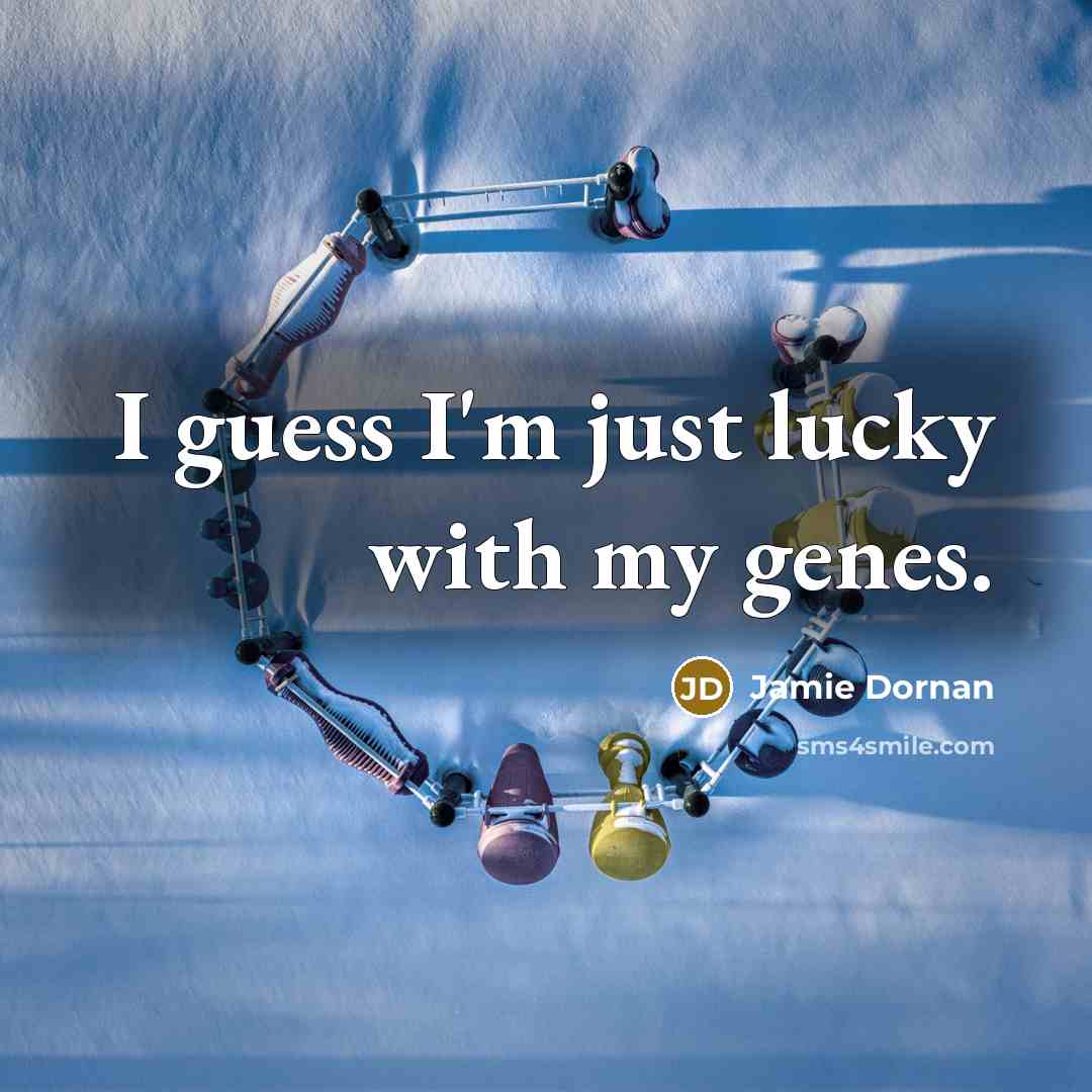 “I guess I'm just lucky with my genes.…” quote by Jamie Dornan
