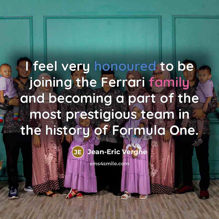 “I feel very honoured to be joining the Ferrari family…” quote by Jean-Eric Vergne