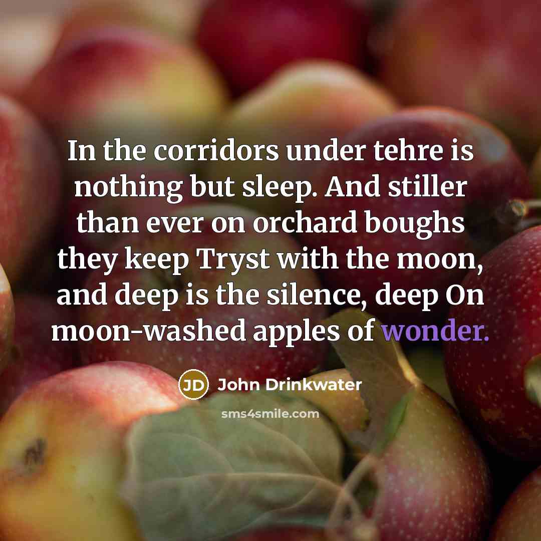 “In the corridors under tehre is nothing but sleep. And…” quote by John Drinkwater