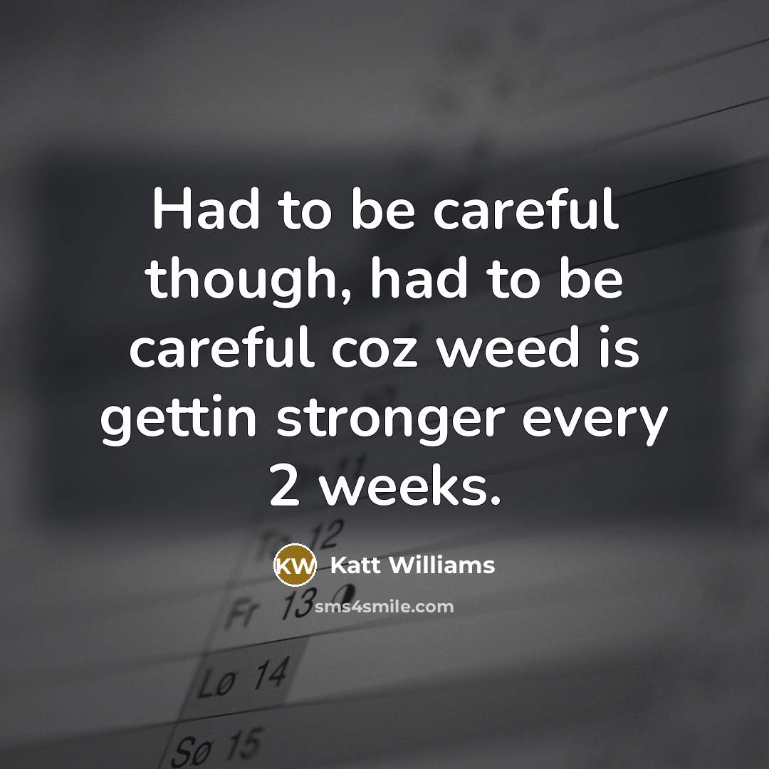“Had to be careful though, had to be careful coz…” quote by Katt Williams