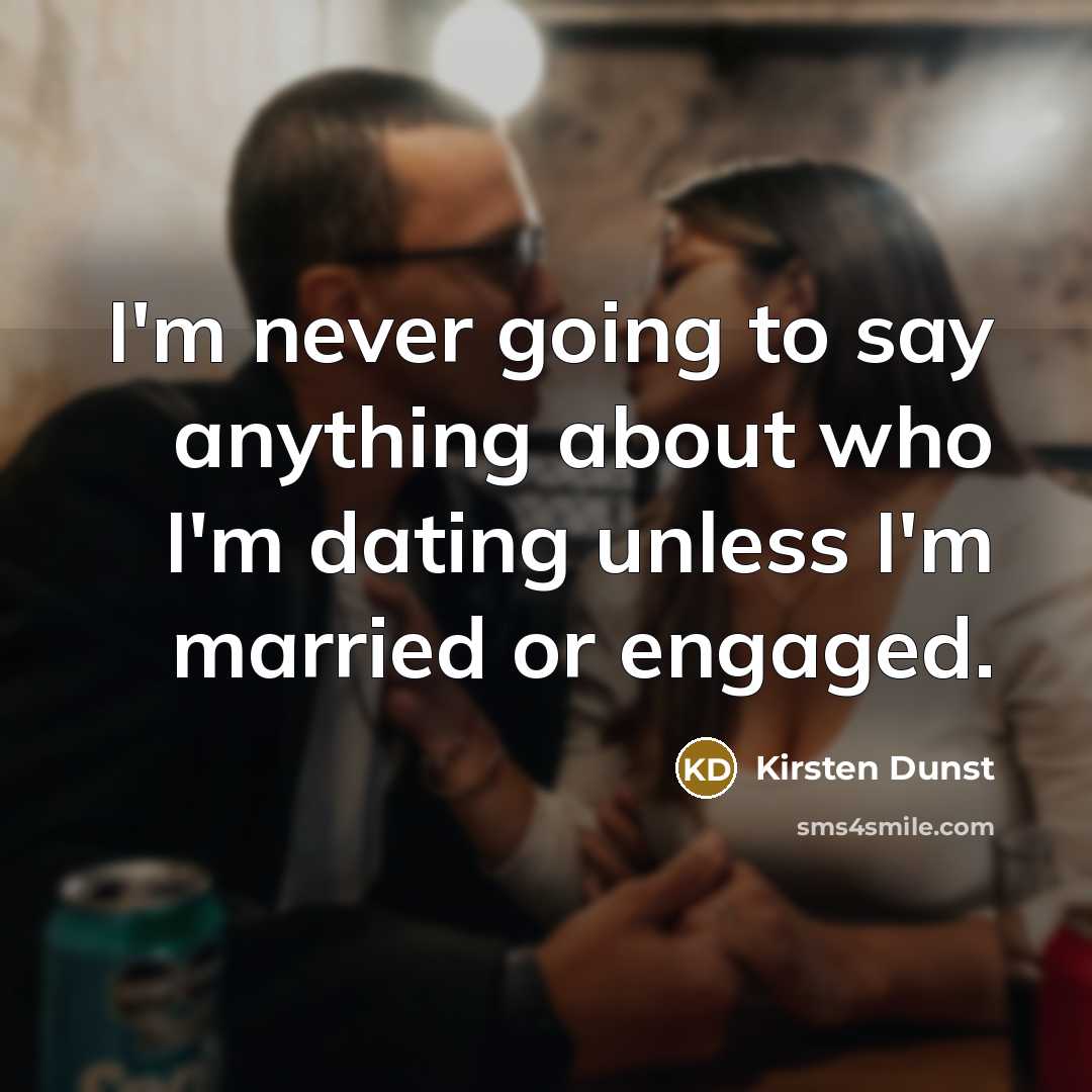 “I'm never going to say anything about who I'm dating…” quote by Kirsten Dunst
