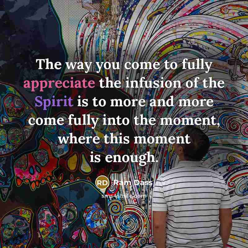 “The way you come to fully appreciate the infusion of…” quote by Ram Dass