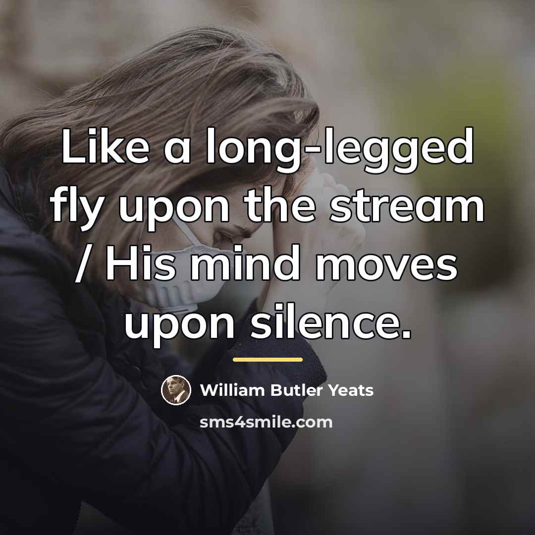 “Like a long-legged fly upon the stream / His mind…” quote by William Butler Yeats