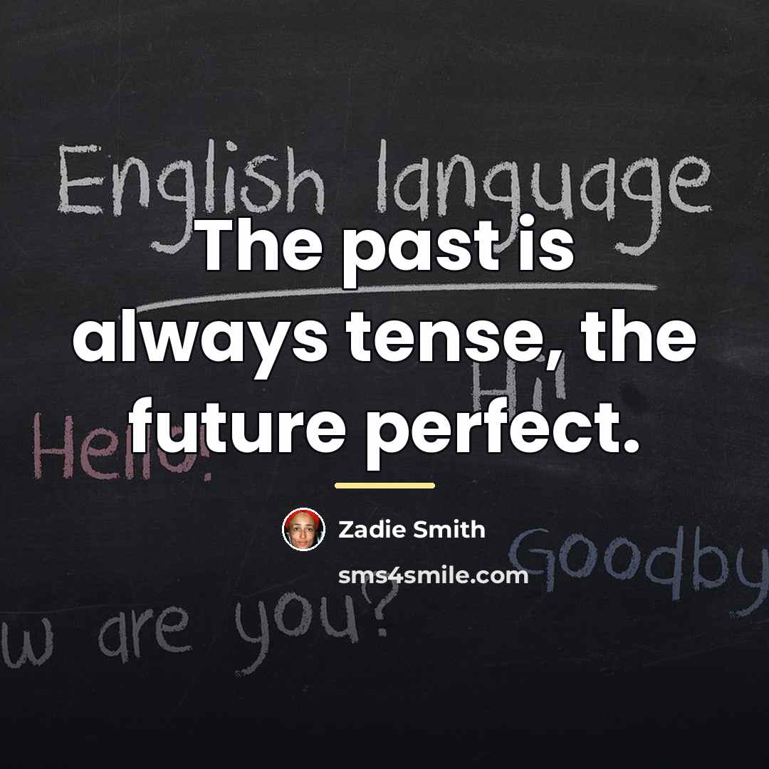 “The past is always tense, the future perfect.…” quote by Zadie Smith