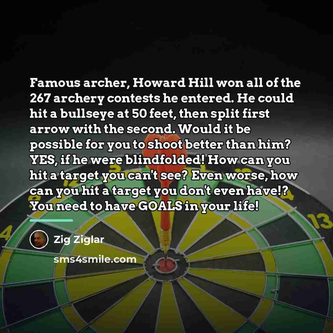 “Famous archer, Howard Hill won all of the 267 archery…” quote by Zig Ziglar