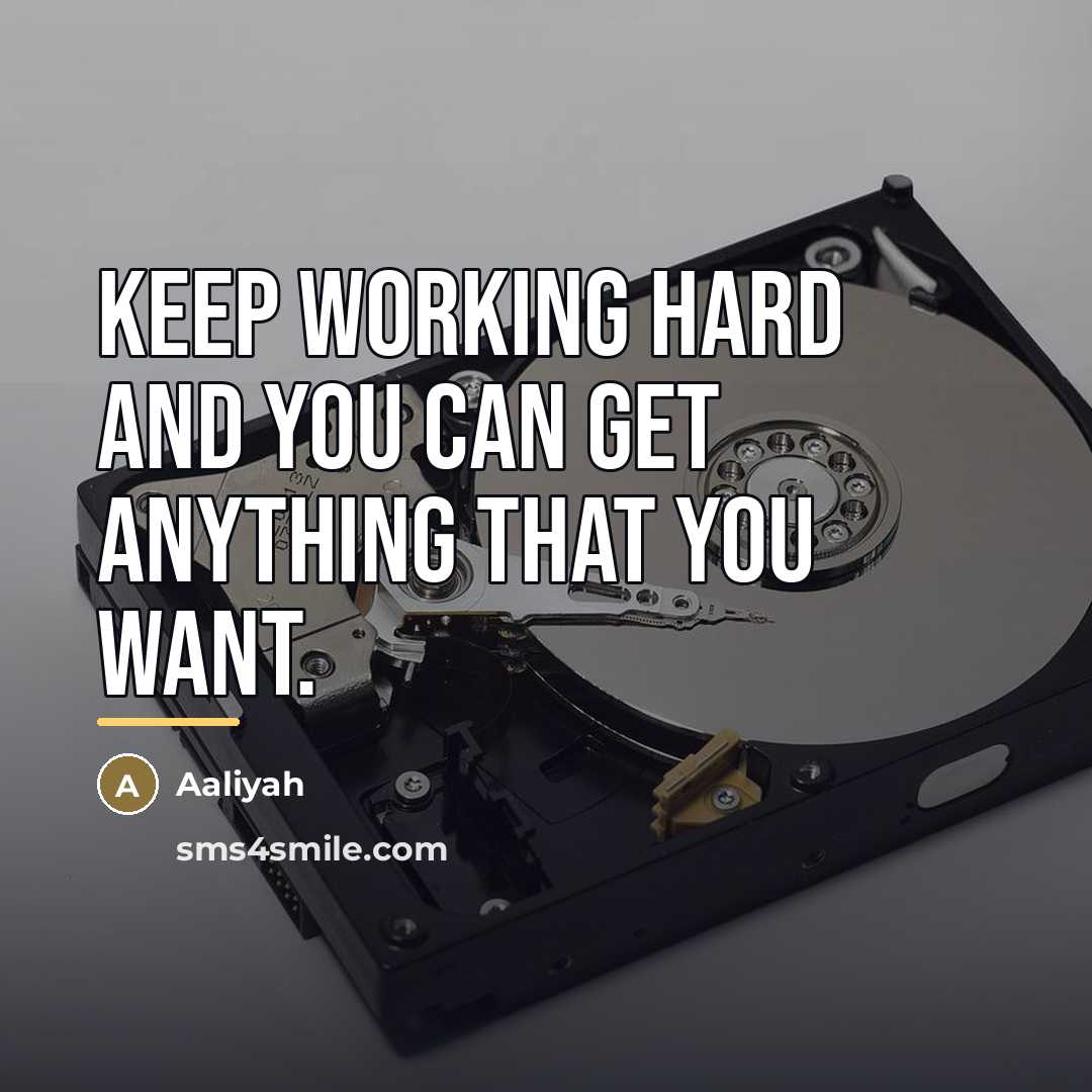 “Keep working hard and you can get anything that you…” quote by Aaliyah